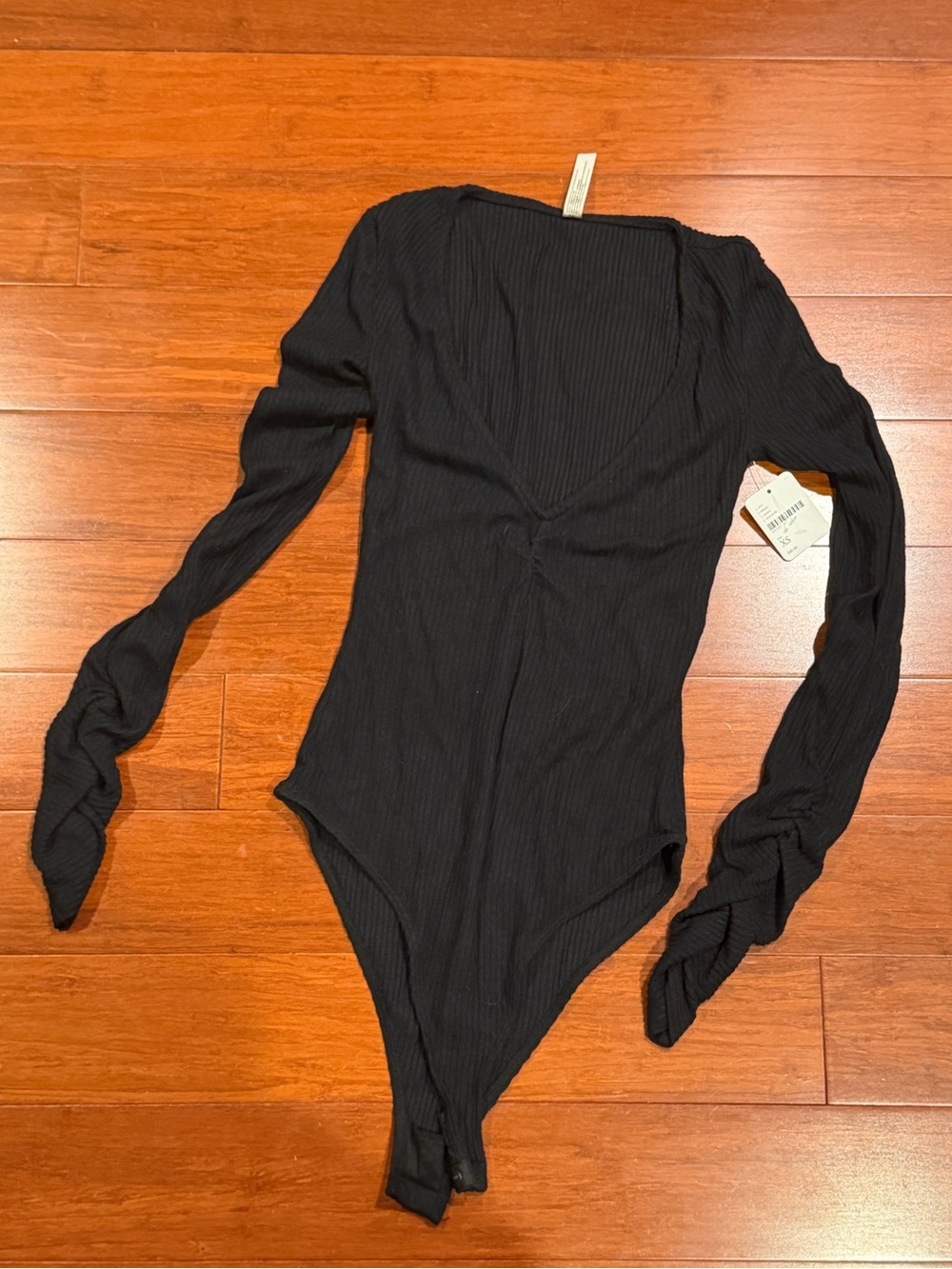 NWT Free People Ribbed Stretch Long Sleeve Bodysuit sz XS